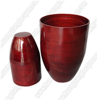set of 2 bamboo square vases