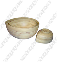 set of 3 bamboo oval bowls