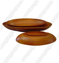 set of 3 bamboo boat bowls