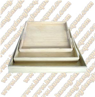 set of 3 bamboo square trays