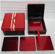 square box with 8 coasters