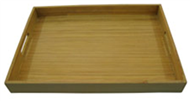 Rectangular bamboo tray, shiny finish