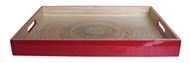 Red bamboo tray- rectangular tray for tea, food