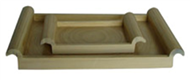 Rectangular bamboo trays set 2, one big and one small 