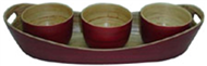 set of boat tray and round bowls 
