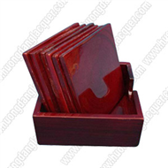 bamboo square box with 6 coaters