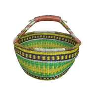 Vietnam Sedge basket with leatherette handles