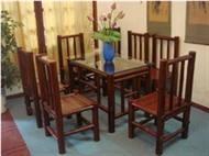 set of coffee table & 6 chairs