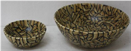Set of 2 round bowls with incrusted bamboo