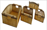 Set of 4  bamboo baskets